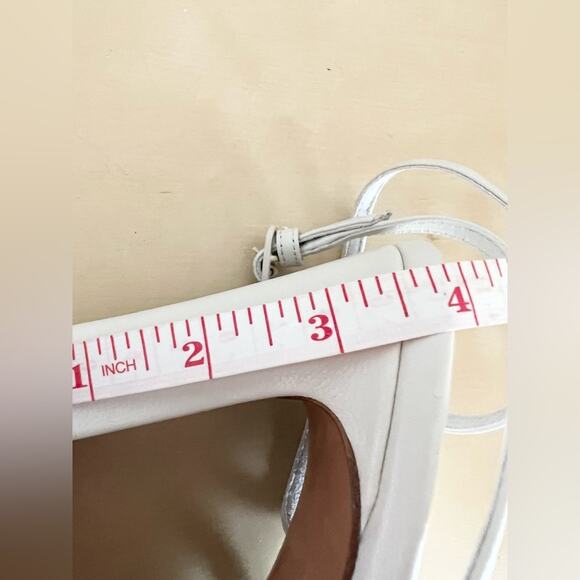 Vince Womens Qiana white Ankle Strap Heels Size 7.5 squared toe - Picture 10 of 12